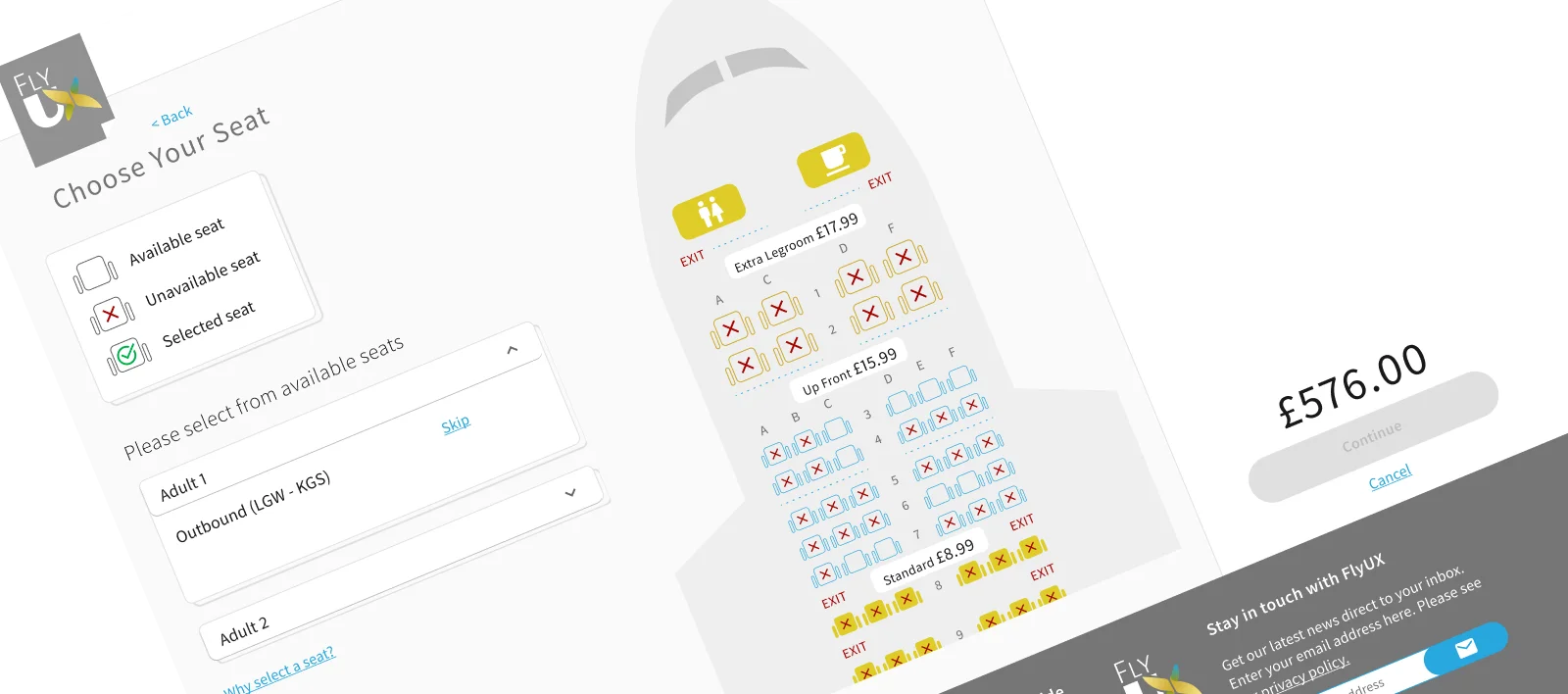 Cover image for case study: Fly UX - Flight Booking Concept